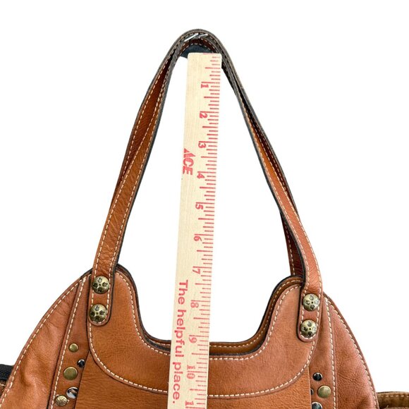 Patricia Nash Leather Western Coastal Cowgirl Ergo Studded Bag Brown Boho - Picture 8 of 14
